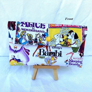 Disneyfigurer Kuvertplånbok, myntficka med dragkedja, stor ficka för sedlar, kreditkortsinsats, checkhäfte, tryckknappsstängning #259d