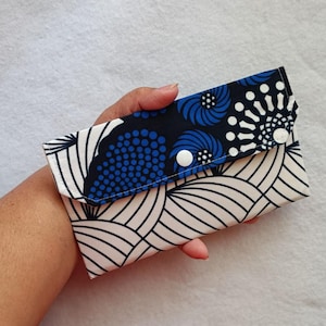 Carteira de tecido africano, Kitenge, bolso com zíper para moedas, bolso grande, dinheiro em espécie, cheques, inserção de cartões de crédito, carteira envelope com fecho de pressão 1191