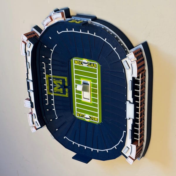 Michigan Stadium Light Switch Cover - Michigan Wolverines  - The Big House - University of Michigan - Room Decor - Man Cave - Accessories