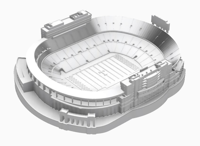 Neyland Stadium Replica Model 3D - STL 3D Print File - Digital Download - Tennessee Volunteers Football - The University of Tennessee