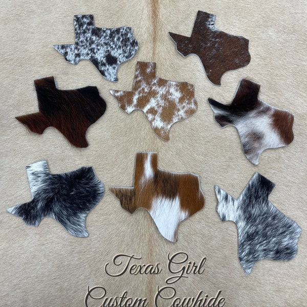 State of Texas Cowhide Coasters