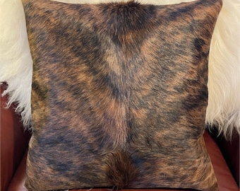 Genuine Hair On Cowhide Pillow with feather insert