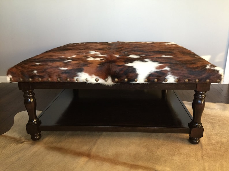 Custom Build Cowhide Ottoman Coffee Table Foot Stool Etsy