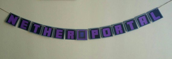 Items Similar To Handmade Minecraft Inspired Nether Portal Banner