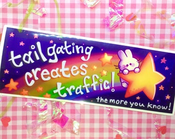 tailgating creates traffic bumper sticker! anti tailgating sticker