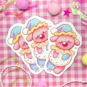 cute clown bear sticker! clowncore decal