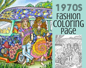 1960s Coloring Page Etsy