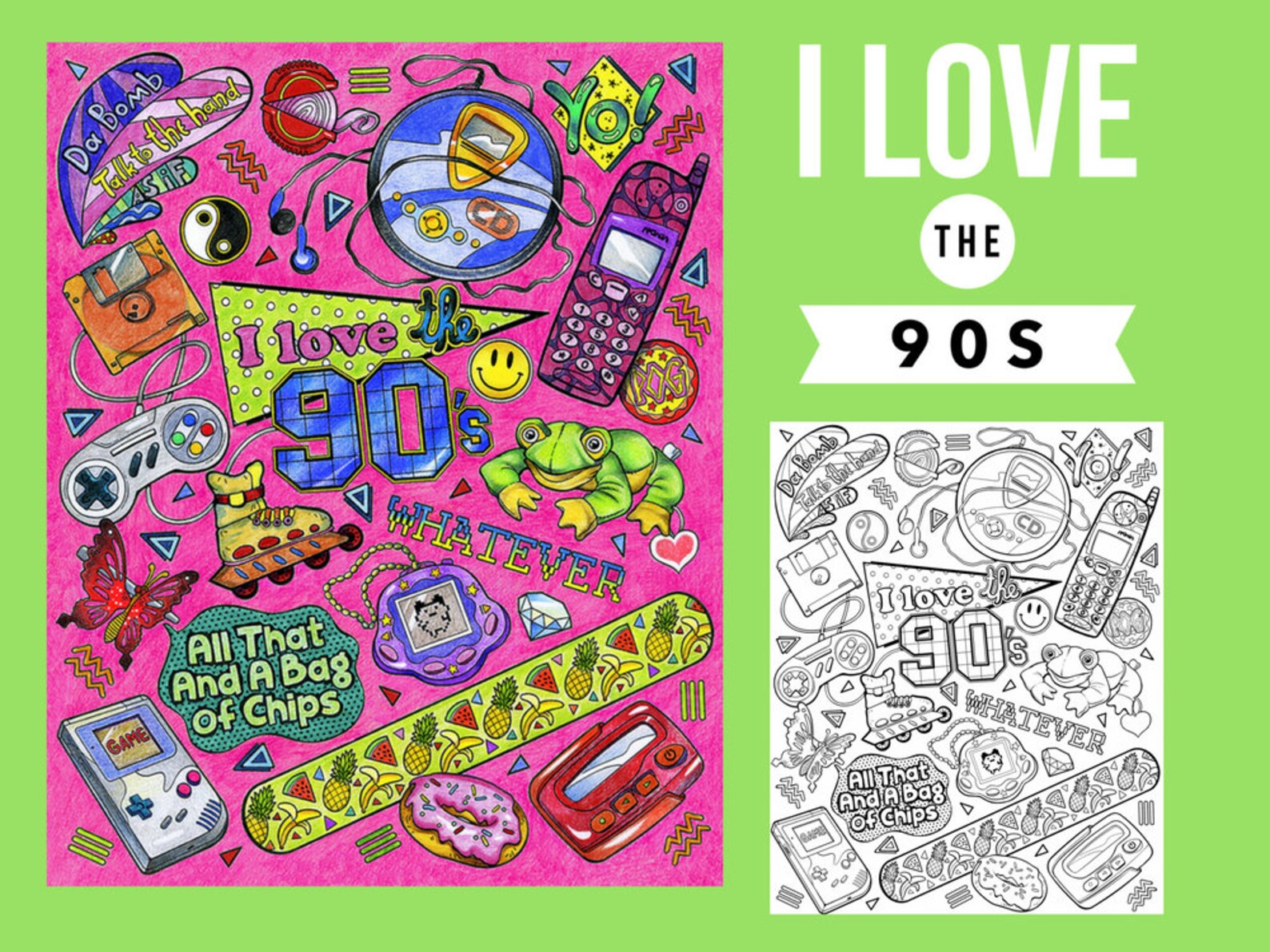 Coloring Page 1990s Coloring Book Printable Coloring Page | Etsy