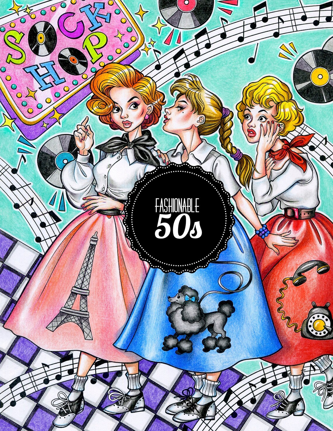 Fashionable 50s: the 1950s Coloring Book Fashion Coloring - Etsy