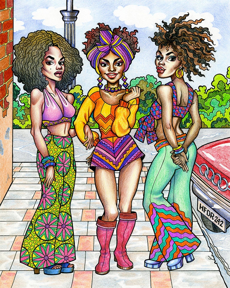 Adult Coloring Book Groovy 1970s Fashion Coloring Book | Etsy