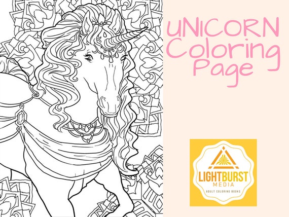 Unicorn Fantasy Coloring Pages For Adults