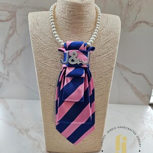 Pink Pearl Tie Necklace - Etsy display picture 2