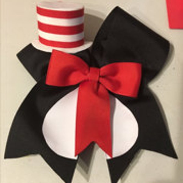 Cat In The Hat inspired cheer bow