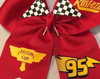 Disney Cars "Lighting McQueen" inspired Cheer Bow