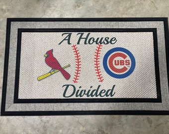 A House Divided Baseball door mat. **Choose your teams**