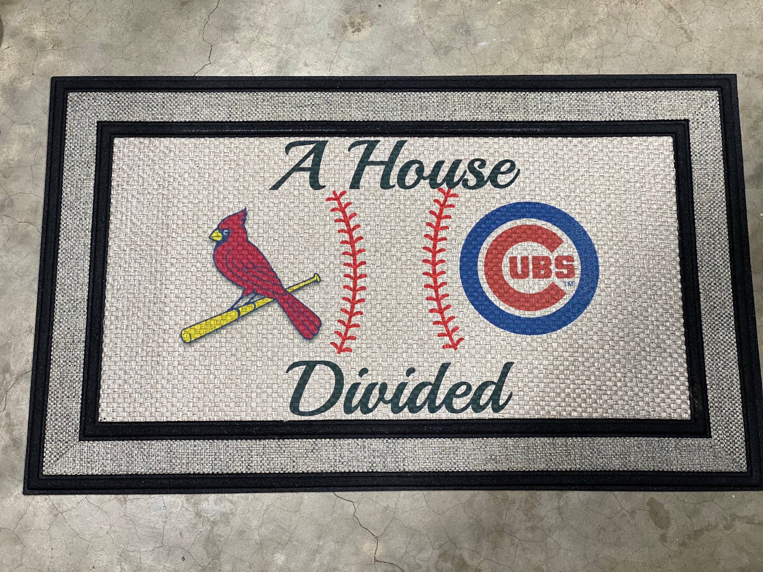A House Divided Baseball Door Mat. choose Your Teams Etsy UK