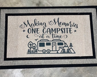 Making Memories One Campsite at a Time doormat Fifth Wheel Camper (can be personalized to include names)