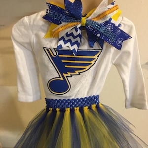 Adorable St. Louis Blues Themed Tutu Outfit and Headband With Boutique Style Bow
