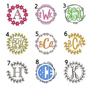 Monogram Decals/Monogram Car Decals/Monogram Yeti Decals/Monogram Initial Decals- Leaf designs