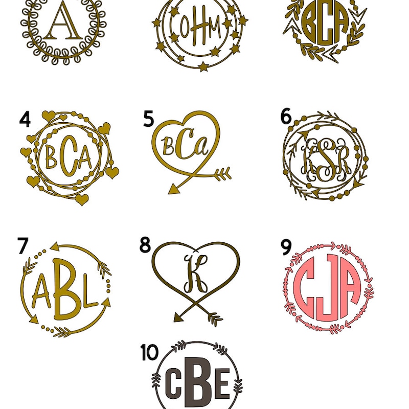 Monogram Car Decal - Etsy
