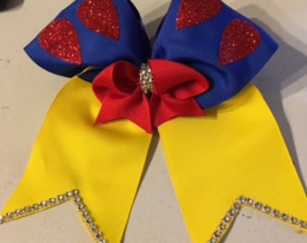 Snow White Inspired Cheer Bow