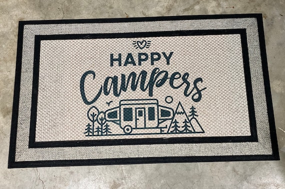 Happy Campers Doormat Pop up Camper can Be Personalized to Include Names 