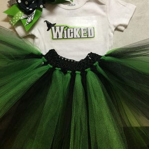 Adorable Wicked Themed Tutu Outfit and Headband With Boutique Style Bow