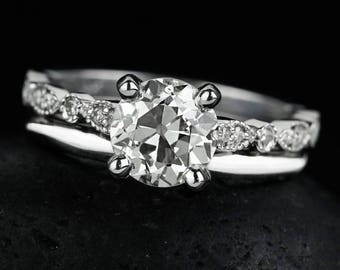 Old European Cut Diamant Ring - Vintage Diamant - Comfort Fit Ehering