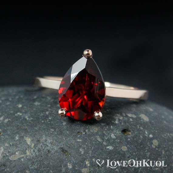Teardrop garnet ring store