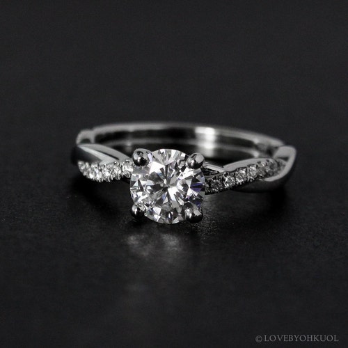 Forever One Moissanite Engagement Ring and Wedding Band in - Etsy