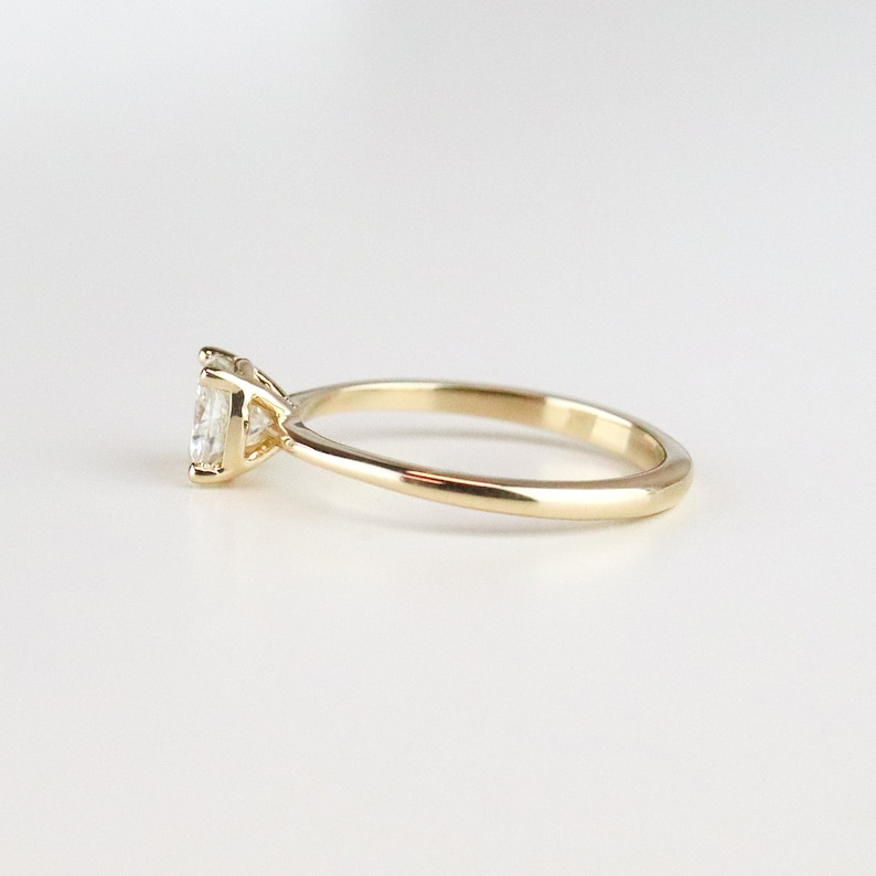 Yellow Gold Cushion Cut Forever One Moissanite Solitaire - Etsy