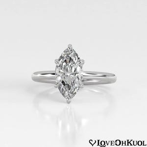 2 Carat IGI Certified Lab Grown Marquise Diamond Solitaire Ring
