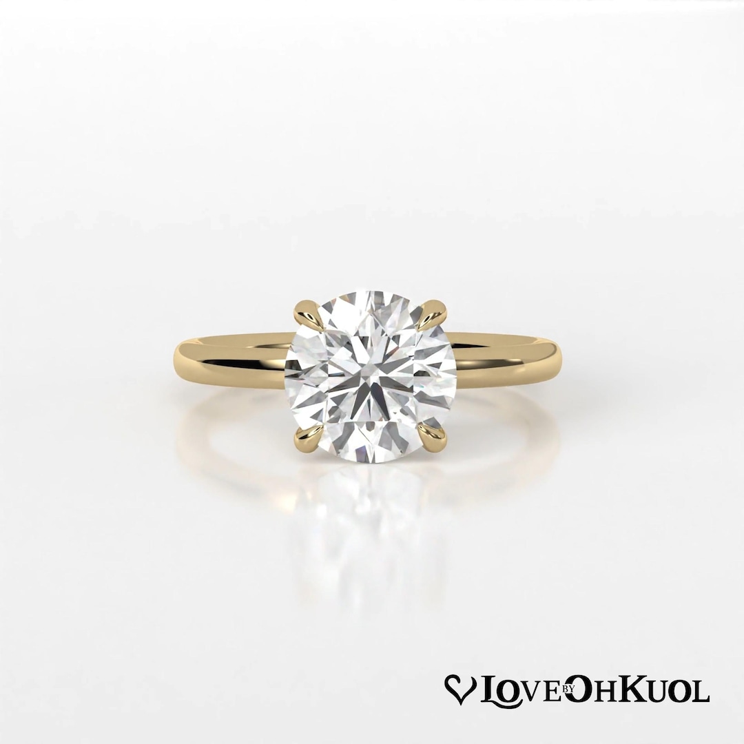 2 Carat IGI Certified Lab Grown Diamond Engagement Ring: 14K Gold Round ...