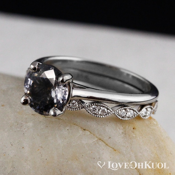 Gray diamond wedding best sale band