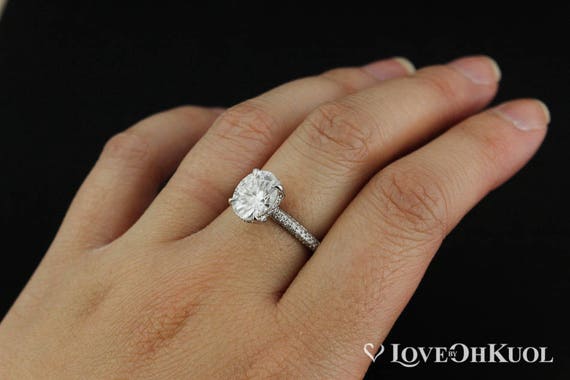 Forever One Colorless Moissanite Engagement Ring Oval Moissanite