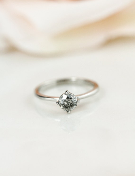 Low Profile Filigree Diamond Engagement Ring in 18k - Filigree Jewelers