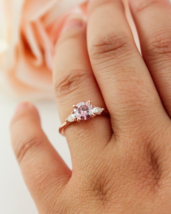 Peach moissanite engagement rings deals