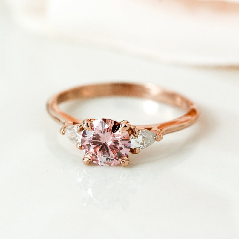 Pink Engagement Ring - Etsy