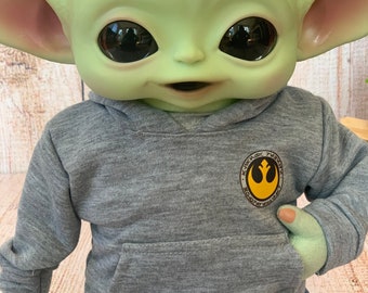 Printed Hoodie for Baby Yoda Doll 11 inch