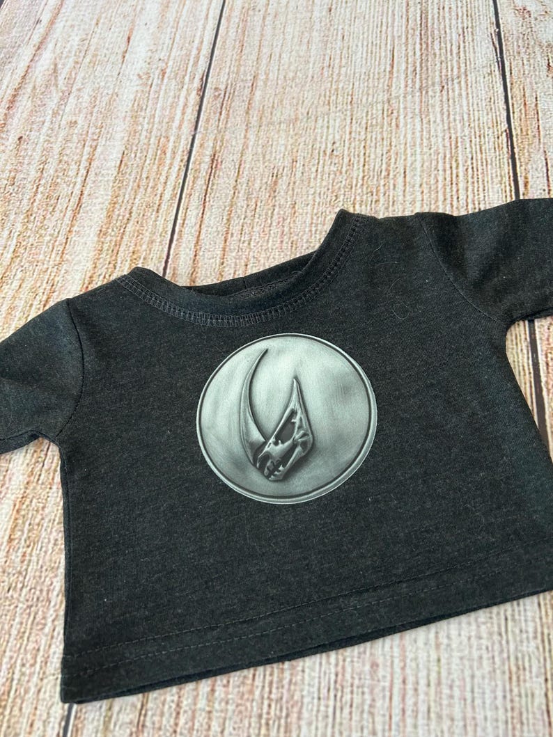 Tryckt t-shirt till Baby Yoda docka (28 cm) bild 5