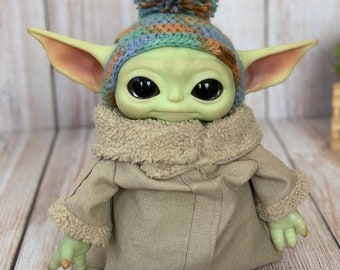 Crochet Hat for Baby Yoda Doll