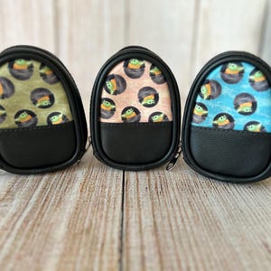 Handmade Mini Backpack for 11-inch Grogu. Faux Leather and Printed Fabric image 13