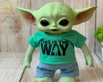 Baby Yoda Doll 11 inch Printed T-shirt