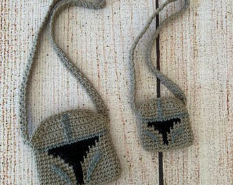 Mandalorian-inspirierte Häkeltasche für Baby-Yoda-Puppe