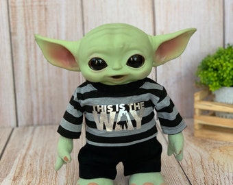 Printed T-shirt long sleeves for Baby Yoda Doll 11 inch