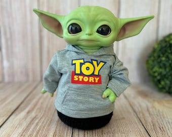 XL bedrukte hoodie voor Baby Yoda-pop van 28 cm