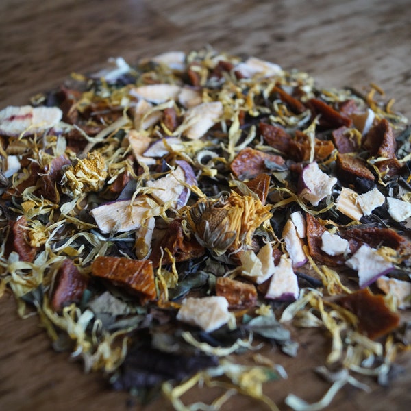 Peach Apple White Loose Leaf Tea- Fruity Tea, White Tea, Peach, Gourmet Tea, Tea Blends, Contains Caffeine, Apple, White Tea Blend