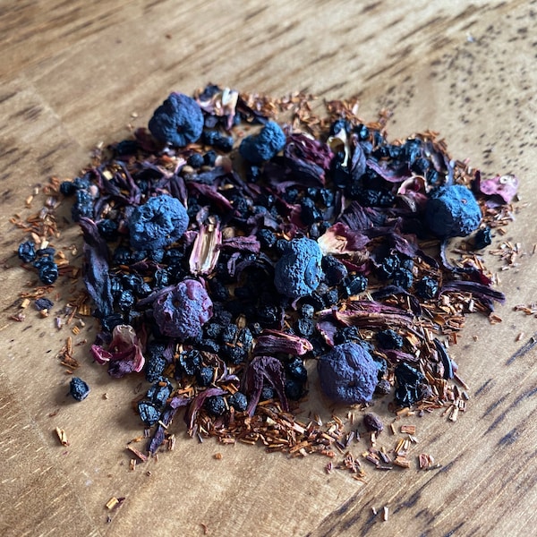 Blueberry Hibiscus Loose Leaf Tea- Fruity Tea, Caffeine Free, Blueberries, Hibiscus, Gourmet Tea, Rooibos Tea, Herbal Tea, Sweet Tea