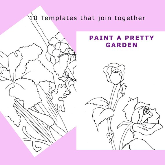 templates for painting flowers 10 fine line coloring or painting templates to join together painting templates