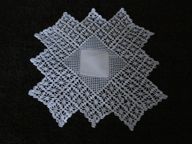 Grand Napperon en Dentelle Au Crochet, Forme d'étoile, Blanc Élégant, Napperons Crochet, Décoration 